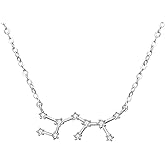 BriLove Gifts for Mom Women 925 Sterling Silver CZ Horoscope Zodiac 12 Constellation Astrology Pendant Necklace for Mothers Day/Valentines Day/Birthday/Christmas/Anniversary
