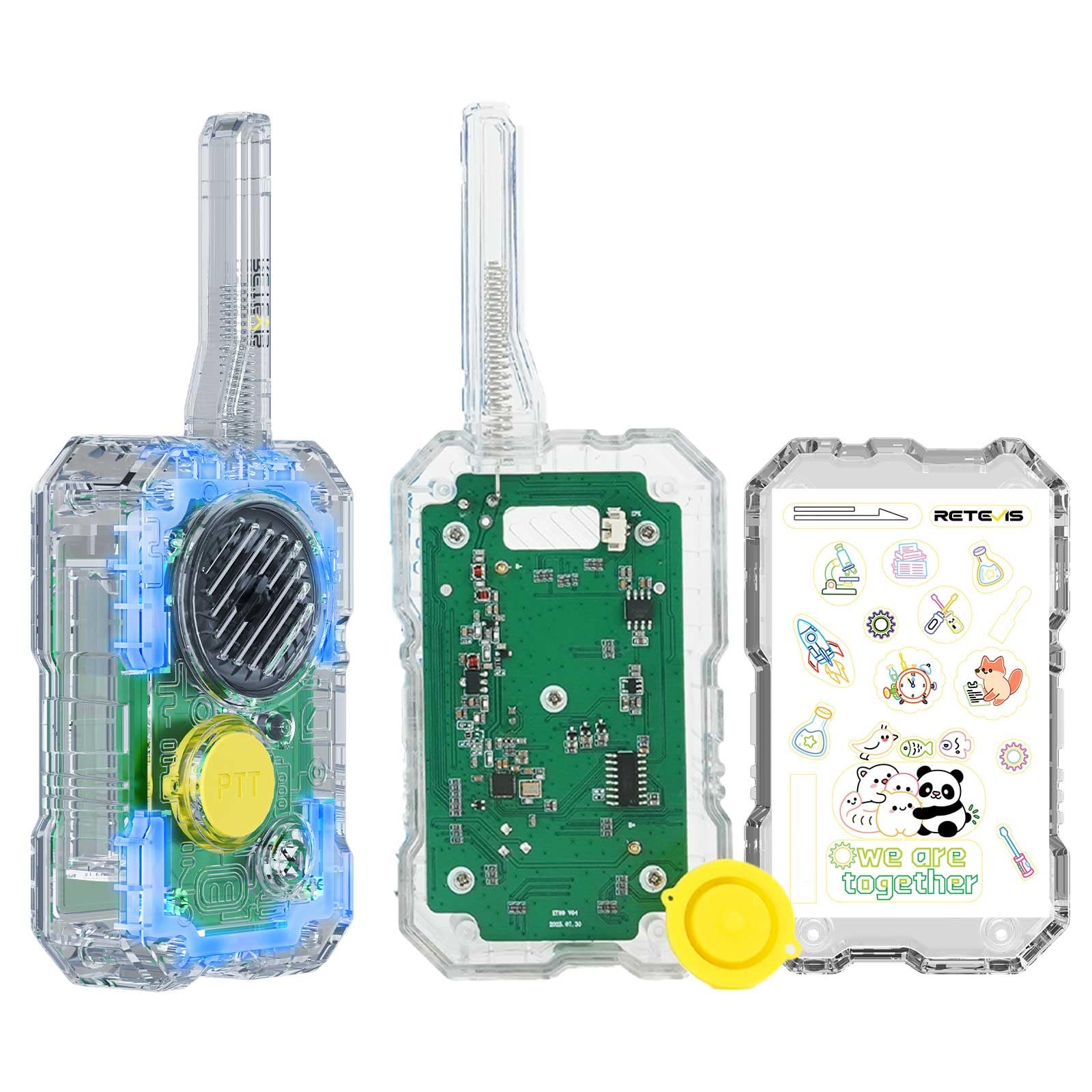 Retevis EZTalk 680 DIY Kids Toys, Walkie Talkies for Kids Boys Girls Aged 6-12 Year Old, Reusable Assembly, Science Experiments for Children, Creative STEM Toys Learning for Birthday Gifts (1 Pair)
