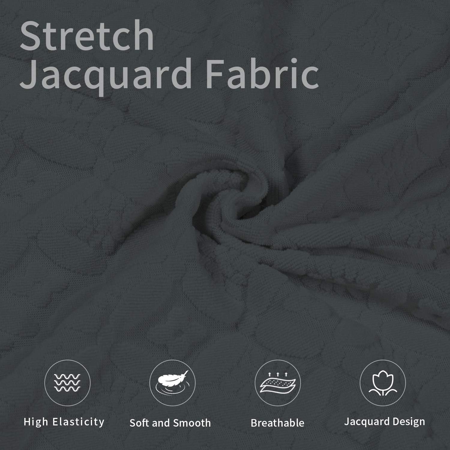 Easy-Going Couch Cover, Stretch Sofa Slipcover, Soft Jacquard Sofa Cover, Non-Slip Slipcovers with Elastic Bottom, Furniture Protector for Kids, Pets (Sofa, Dark Gray): Furniture & Decor