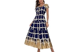 OSTOO Women's 2024 Summer Short Sleeves Boho Floral Print Tiered Casual Flowy Long Maxi Dress