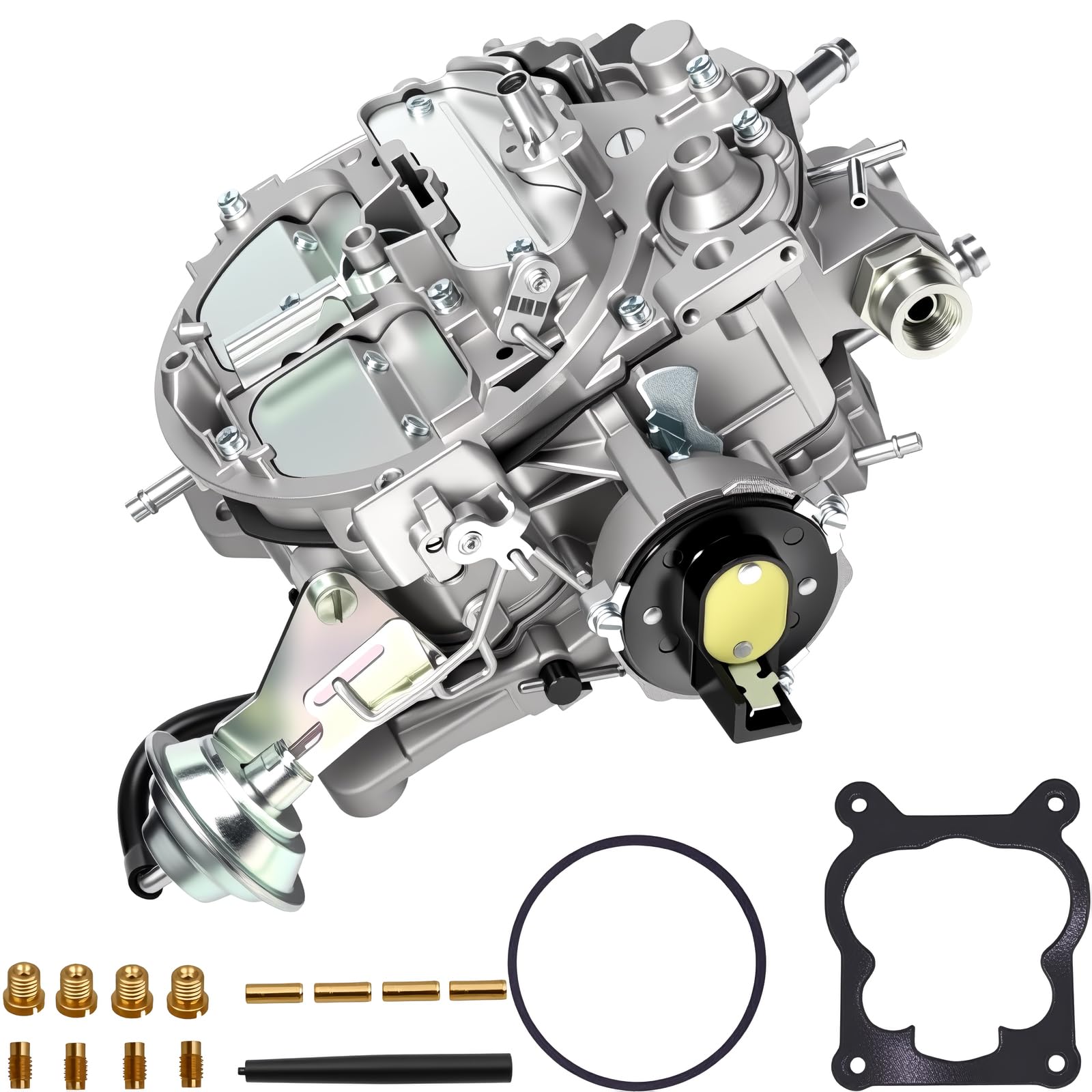 Photo 1 of Replacement Rochester Quadrajet 4 Barrel 4MV 1904R 1906R Carburetor Compatible With Chevy 305-350c.i Engines 750CFM 1980-1989 Electric Choke Vacuum Secondary with Gaskets Jets Plugs (1904R)