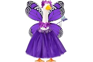 Butterfly Porch Goose Outfits, 23 Inch Porch Goose Clothes Costume with Tutu Skirt & Hat Butterfly Wings,Costume for 23" Stat