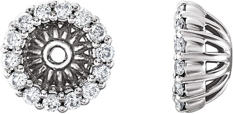 Amazon Com 14k White Gold 1 8 Ctw Diamond Jackets Earring With 4 1 Mm Id For Women Jewelry
