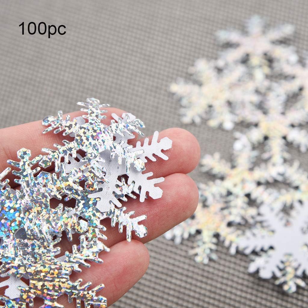 Lifechange Christmas Decor Snowflakes Confetti,100pcs 1.6inch Gold and Silver Winter Confetti Snow Party Pack for Wedding Birthday Holiday Party Table Decorations Supplies