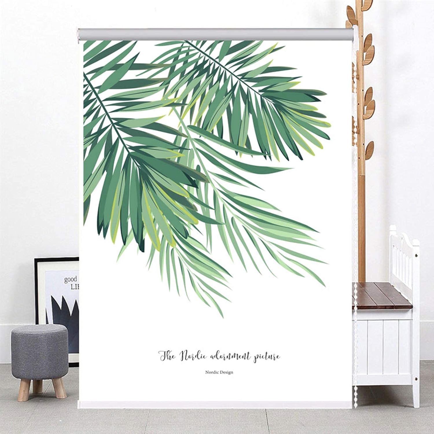 Roller Blinds Green Nature Leaf Print, Light Filtering Waterproof 100