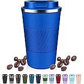 DUBUXW Insulated Coffee Tumblers with Flip Lid 12oz / 17oz, Stainless Steel Travel Coffee Mug Leak Proof, Vacuum Insulated Coffee Mug Reusable Cup, Keeps Cold and Hot for Coffee Tea