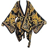 Summer Silk Feeling Beach Cover up Women Cardigan Fashion Sexy Boho African Holiday Party Long Sleeve Robe Kimono Kaftan