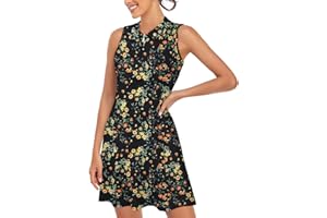 Cucuchy Style Womens Polo Tennis Golf Dresses with Shorts Sleeveless Zip Up Athletic Dress