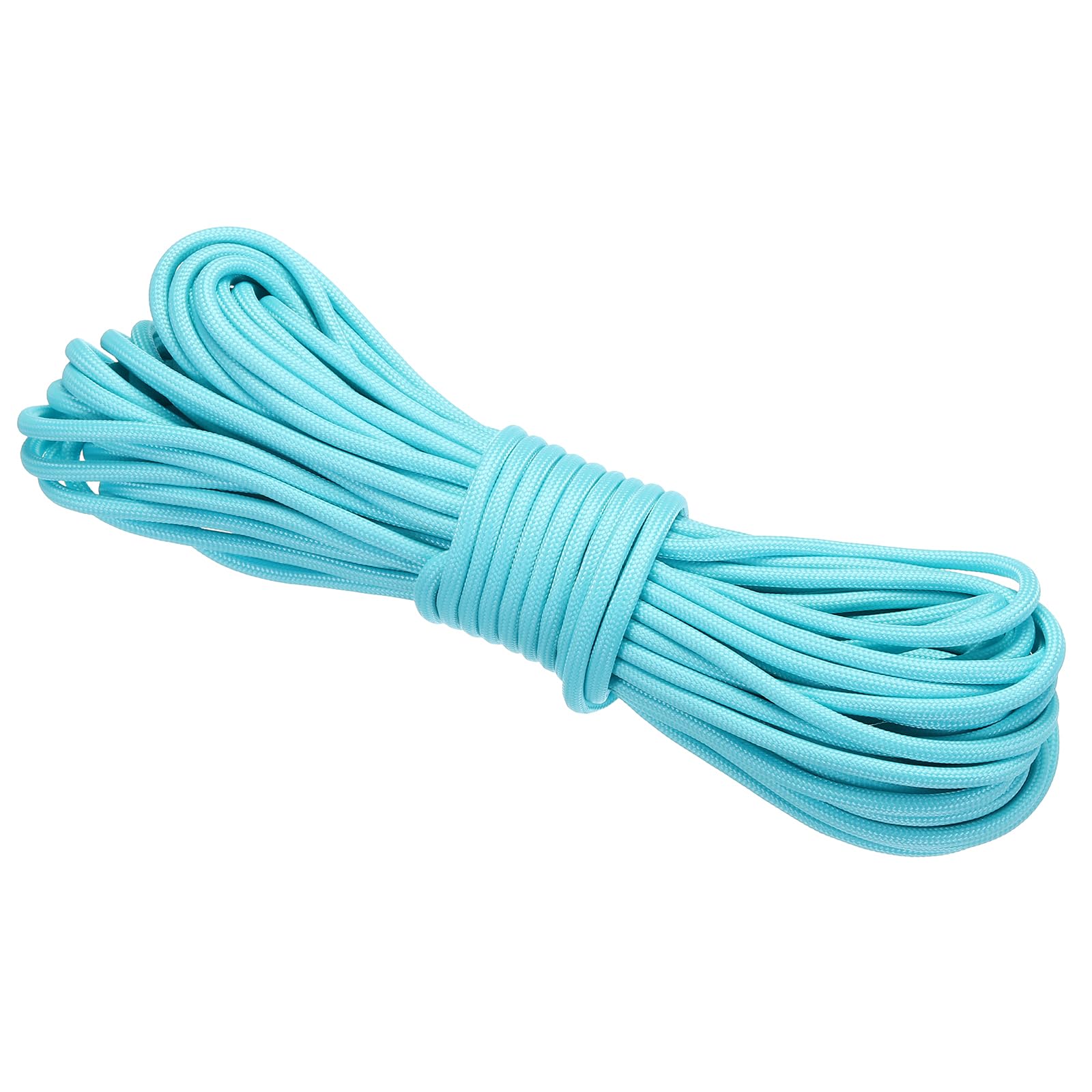 PATIKIL 50 Feet Glow in the Dark Paracord, 4mm Camping Paracord Rope 9-Strand Type 550lb Nano Cord Paracord for Camping Tent Tarp Hiking, Light Blue
