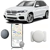 ZFSJTAG GPS Tracker for Vehicles, MINI Tracking Devices for Cars Hidden, No Monthly Fee Magnetic Car Tracker, Work with Find My (iOS Only) (Tracker (Black), Magnetic (White))