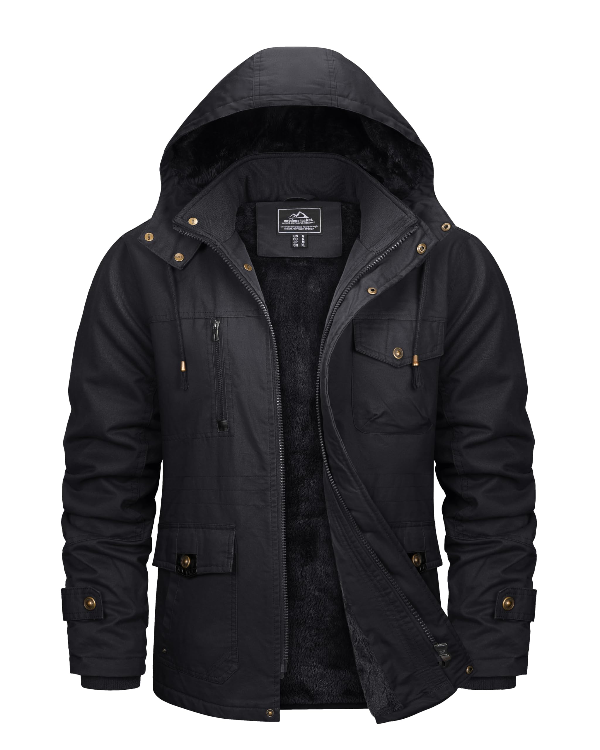 TACVASEN Men's Winter Jacket Cotton Military Fleece
