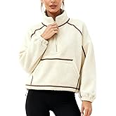 AMEBELLE Fleece Jacket Quarter Zip Pullover Women Warm Fuzzy Oversized Sweatshirt Lightweight Casual Outerwear with Pocket