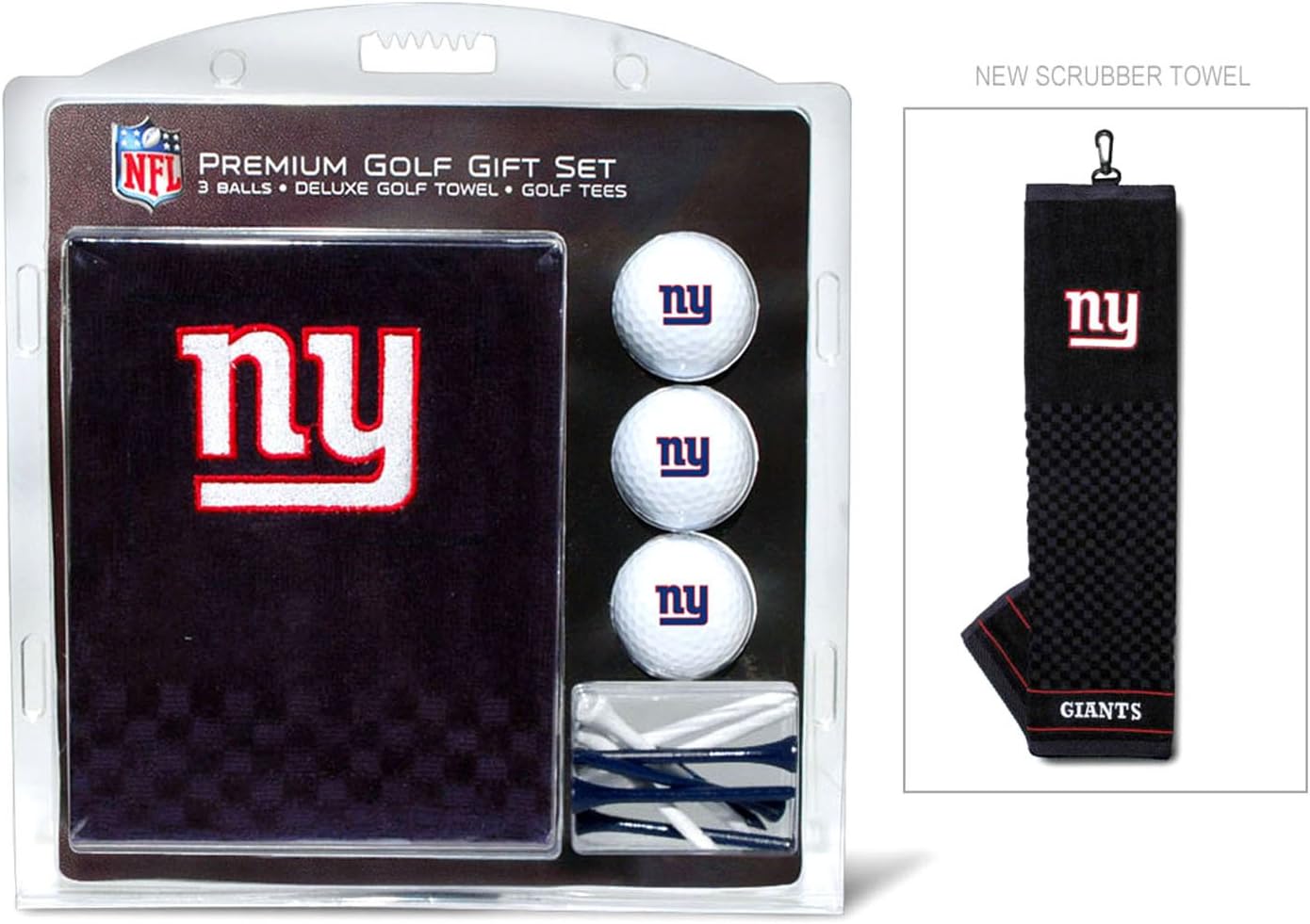 Team Golf NFL New York Giants Gift Set Embroidered Golf Towel, 3 Golf Balls, and 14 Golf Tees 2-3/4" Regulation, Tri-Fold Towel 16" x 22" & 100% Cotton : Sports Fan Golf Towels : Sports & Outdoors