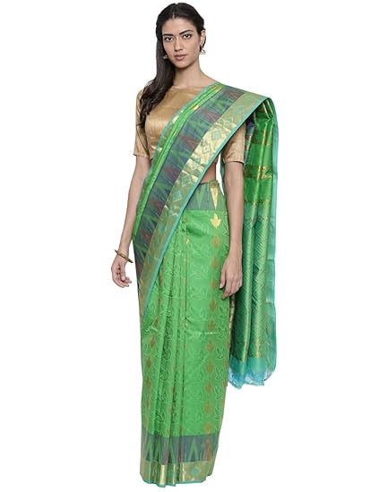 Pure Dharmavaram Silk Saree - Classic Green - (CCMYSS8936)