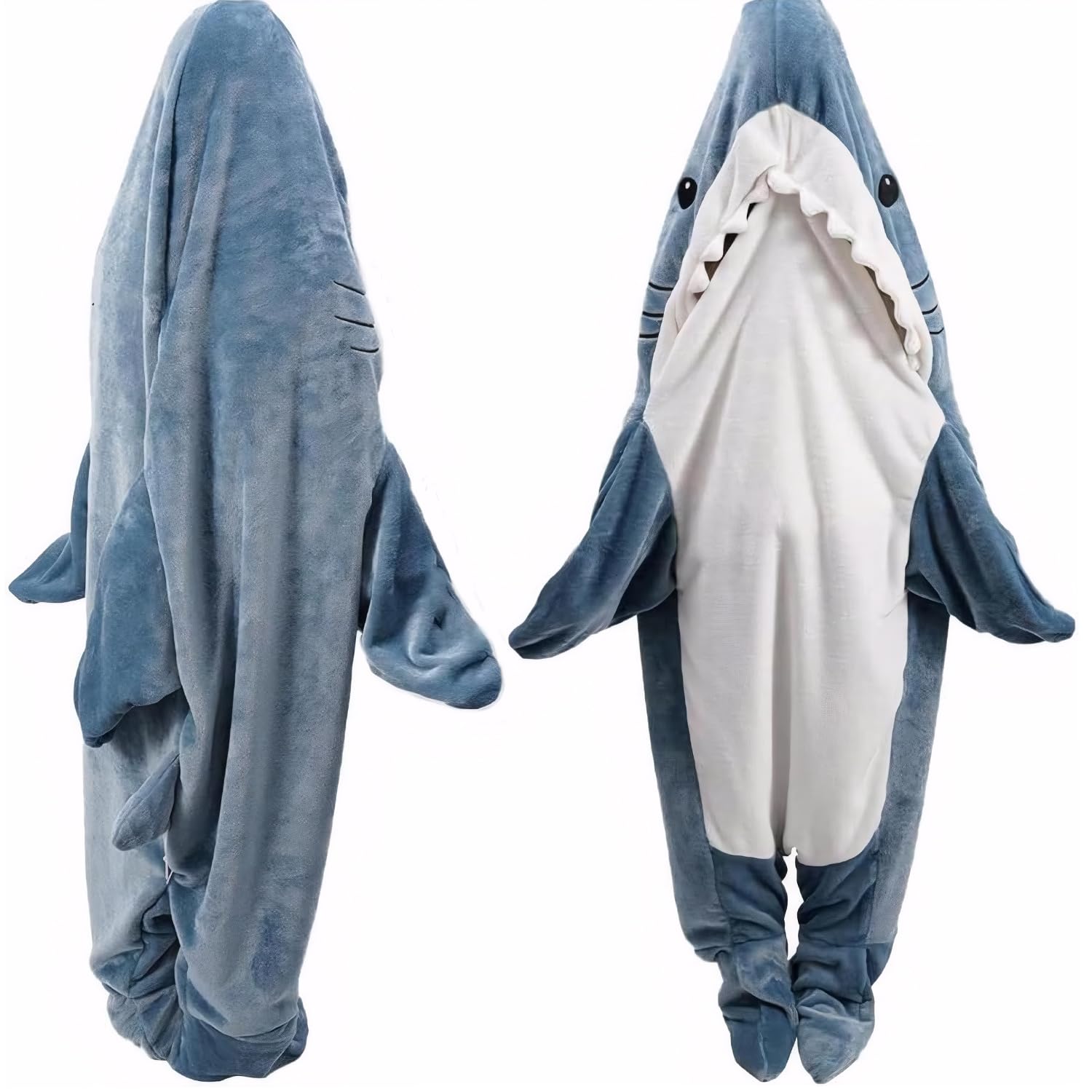 Photo 1 of DDMY Shark Onesie Blanket Hoodie for Adult & Kid, Soft Flannel Wearable Blanket for Kids, Funny Sleeping Bag Onesies for Adults