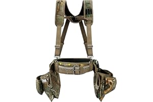 KUNN Professional Tool Belt with Suspenders for Men, Heavy Duty Framing Tool Belts with Detachable Padded Suspenders & Multi-