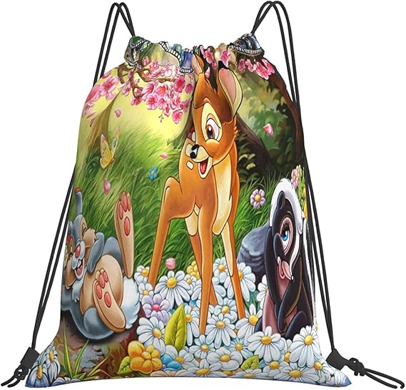 Disney Bambi Drawstring Bags Unisex Drawstring Backpack Sports Bag Rope