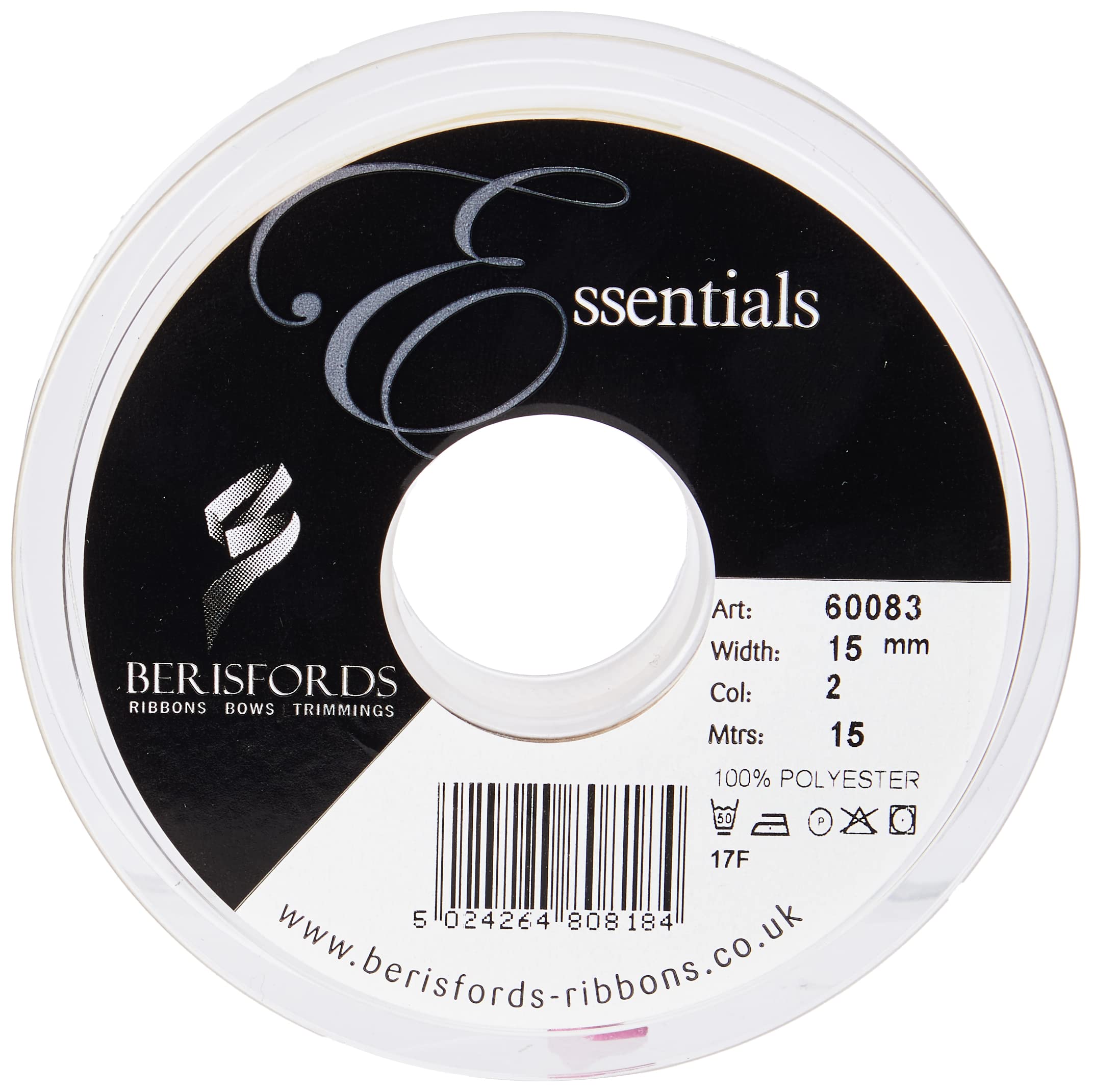 Berisfords Oatmeal Stripe, Polyester, Ivory, 10.4 x 10.4 x 2 cm