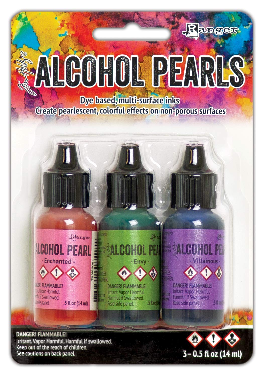 Ranger Alcohol Ink Pearls Kit, Pink/Green/Purple, Medium