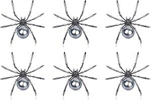 HUASAI 4~6Pcs Halloween Pins Spider Brooch for Women Gothic Jewelry Spider Pins for Costumes Party Decoration Cosplay Goth Accessories Halloween Gifts