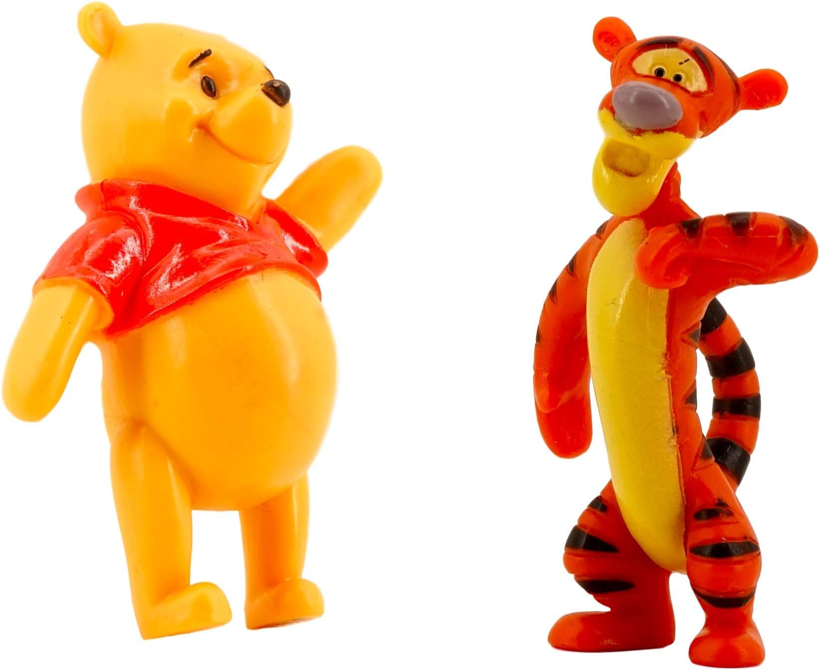 Winnie the Pooh and Tigger Figurine, Toy, Cake Topper (2 Pack, 1 of each - 3 in, Plastic Resin) Birthday Cakes, Muffins, Party Favors, Decor
