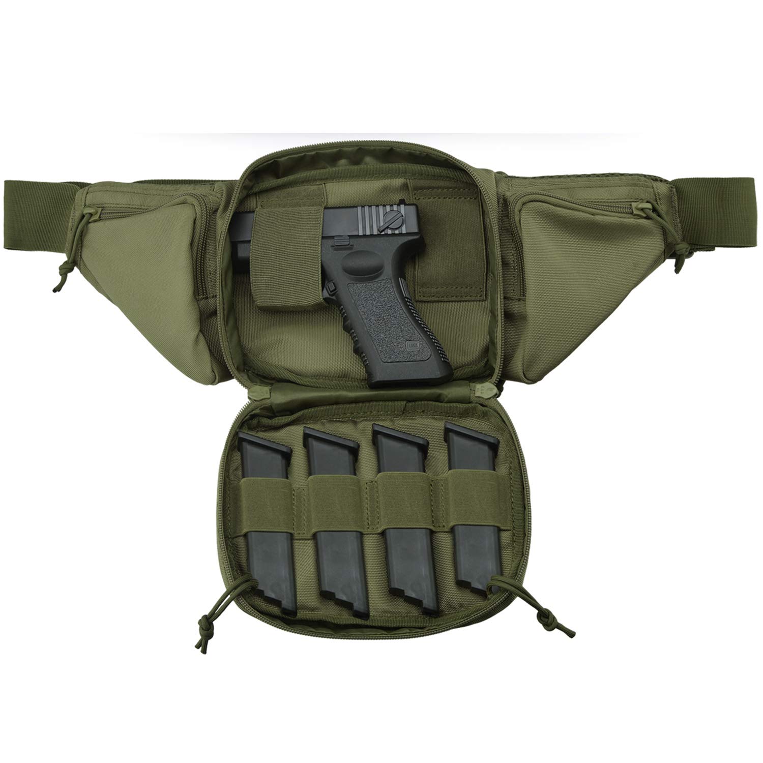 FRTKK Concealed Carry Pistol Pouch Ultimate Fanny Pack Holster Fits 1911, Glock, H&K, Ruger, S&W M&P Shield, Taurus, Sig Sauer, Springfield, Beretta, Kimber, Walther, and More