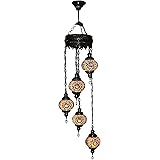 Art-Win Lighting P11117-5S 5 Light Brown Handmade Turkish Mosaic Pendant