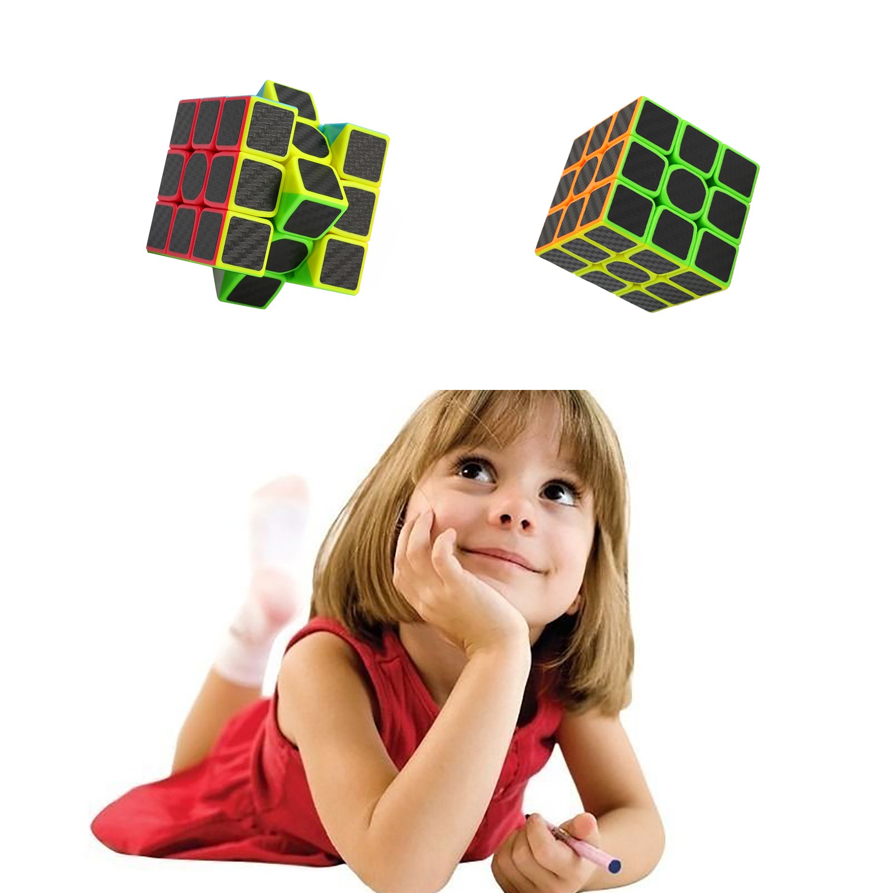 3x3x3 Speed Cube Carbon Fiber Sticker for Smooth Magic Cube Puzzles
