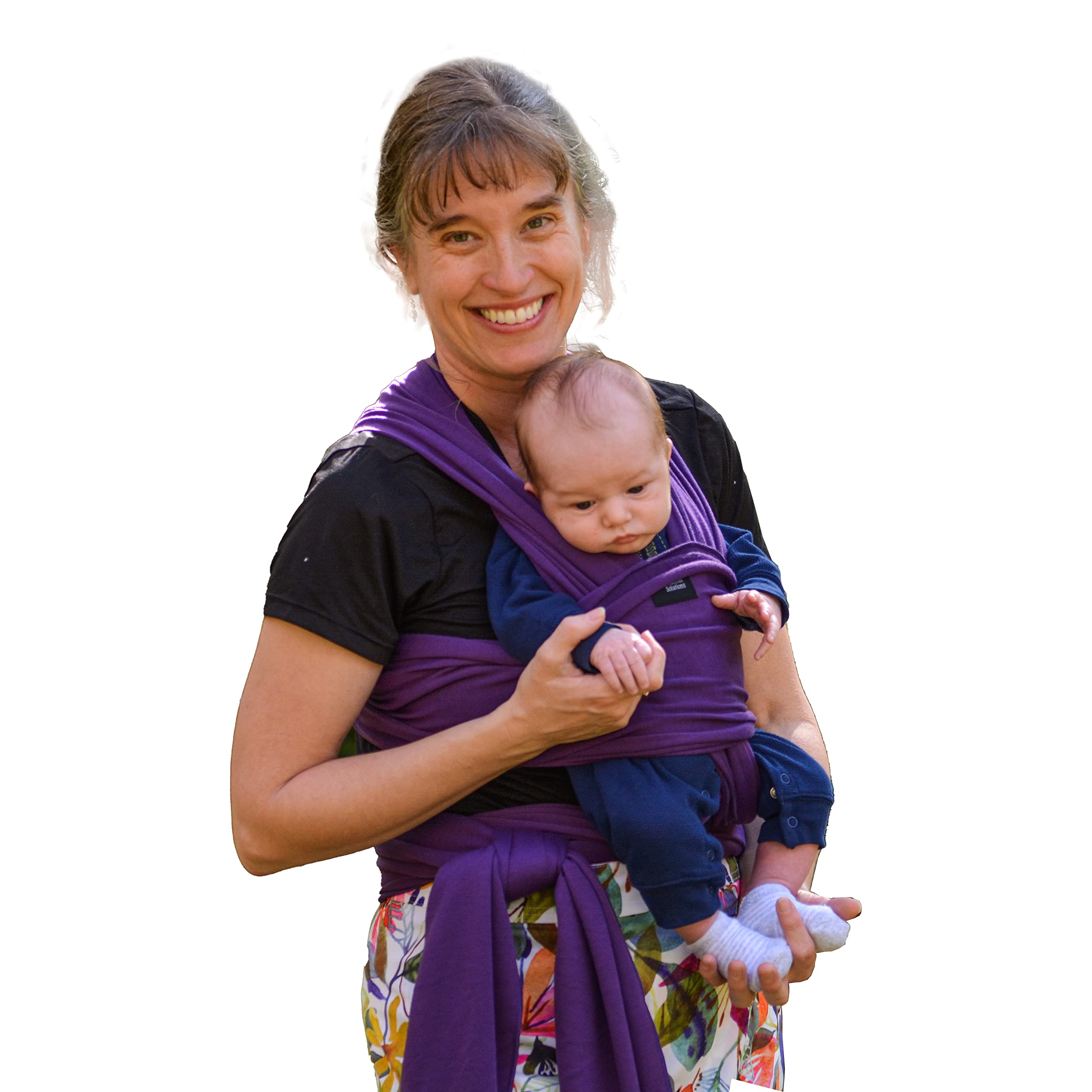 Baby Wrap Carrier Soft, Stretchy, Breathable Cotton Baby Wrap, Baby Sling, Nursing Cover Up for use with Newborn-Toddler: Evenly distributes Weight for More Comfortable Carrying (Purple)
