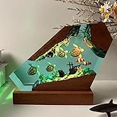 Sea Turtle Ocean Resin Lamp - Handmade Resin Night Light with USB Port, Variable Lights, Sea Turtle Gifts for Women and Men, Ocean Enthusiast Collectibles, Unique Birthday Gifts for Him & Her (6"x4")