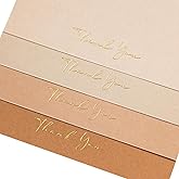 Crisky Neuttral Brown Thank You Cards with Envelopes & Stickers, 50 Pack Bridal Shower Graduation Thank You Cards Small Business, Wedding Baby Shower Birthday Funeral Notes Bulk