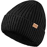 LOKZEER Winter Beanie for Men Women, Fleece Lined Warm Knit Hat, Stretchy Thermal Skull Cap for Cold Weather Outdoor