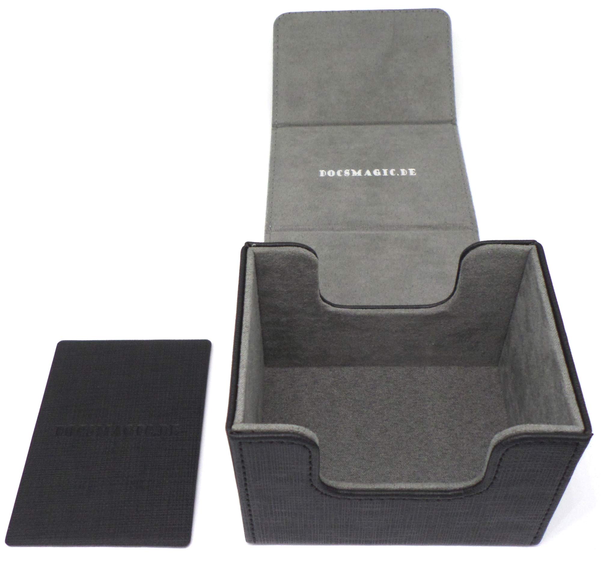 docsmagic.de Premium Magnetic Sideflip Box 100 Black + Deck Divider - MTG - PKM - YGO