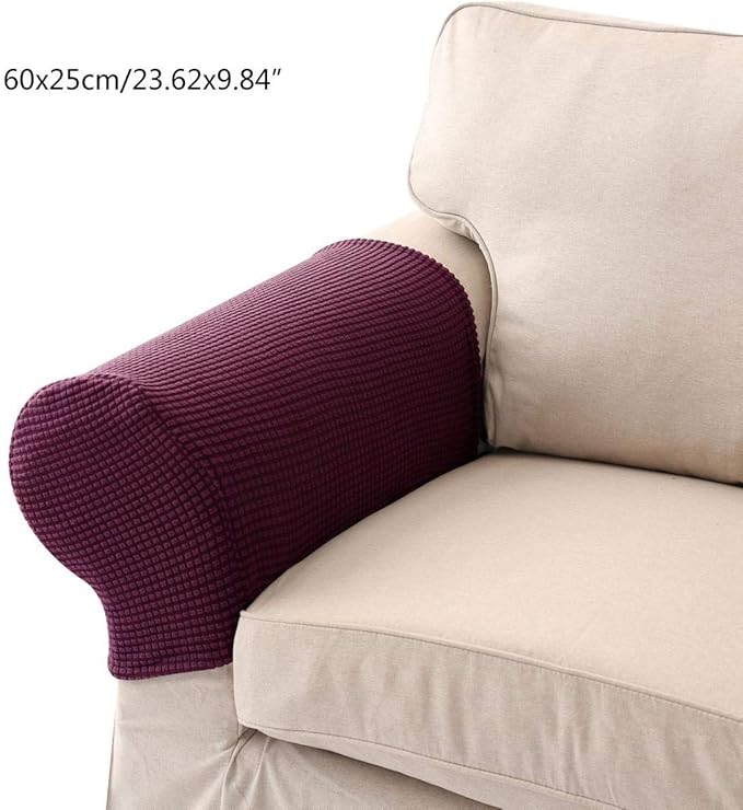 AOLVO Stretch Armrest Covers Set of 2, Spandex AntiSlip Recliner Arm