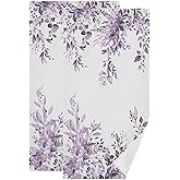 HUAZHIKOU Purple Eucalyptus Leaves Hand Towels for Bathroom Set of 2 Vintage Watercolor Face Towels Microfiber Leaf Floral White Kitchen Towels Decorative Bathroom Towel for Gym Shower Guest 14" x 28"