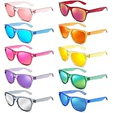 Pibupibu 10/20 Pack Wholesale Neon Party Sunglasses Bulk, Retro 80s 90s Mirror Colorful Sunglasses Party Favors Unisex