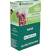 FoodSaver 1-Pint Precut Vacuum Seal Bags with BPA-Free Multilayer Construction for Food Preservation