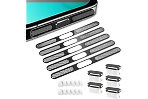 HTBMALL 5PACK Speaker Dust Cover for iPhone 17/16, USB C Dust Plug Type C Port Cover Charging Port Cover Speaker Mesh Cover for iPhone 17/16/16 Plus/16 Pro/16 Pro Max/iPhone 15/15 Pro/15Pro Max/Plus (Black)
