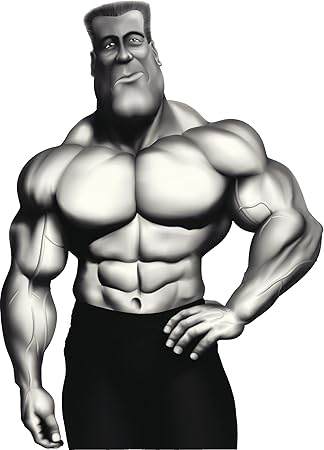 Amazon Com Black And White Male Bodybuilder Cartoon Vinyl Decal Sticker 2 Tall Automotive