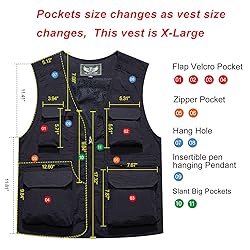 Flygo Men's Utility Cargo Vest Outdoor Summer Work