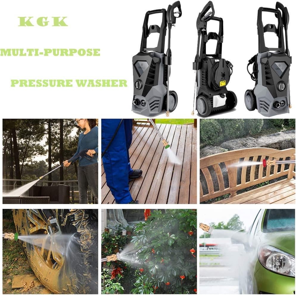 Electric Pressure Washer 3500 PSI Max 2.6GPM 1800W High Power Washer with 5 Nozzles Adjustable, 32ft Cable, Detergent Tank, Spray Gun, Pressure Washer Gray for Car/Garden/Home/Driveways [US Stock] : Garden & Outdoor