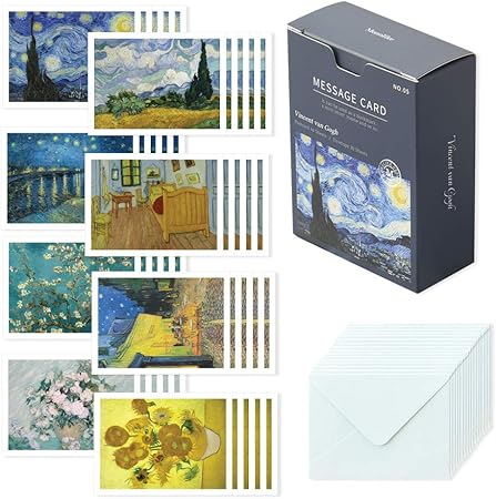 Amazon モノライク メッセージカード ミニカード ゴッホ Message Card Gogh 40枚封筒枚セットミニサイズデザイン文具お祝いのカード感謝カード グリーティングカード 文房具 オフィス用品