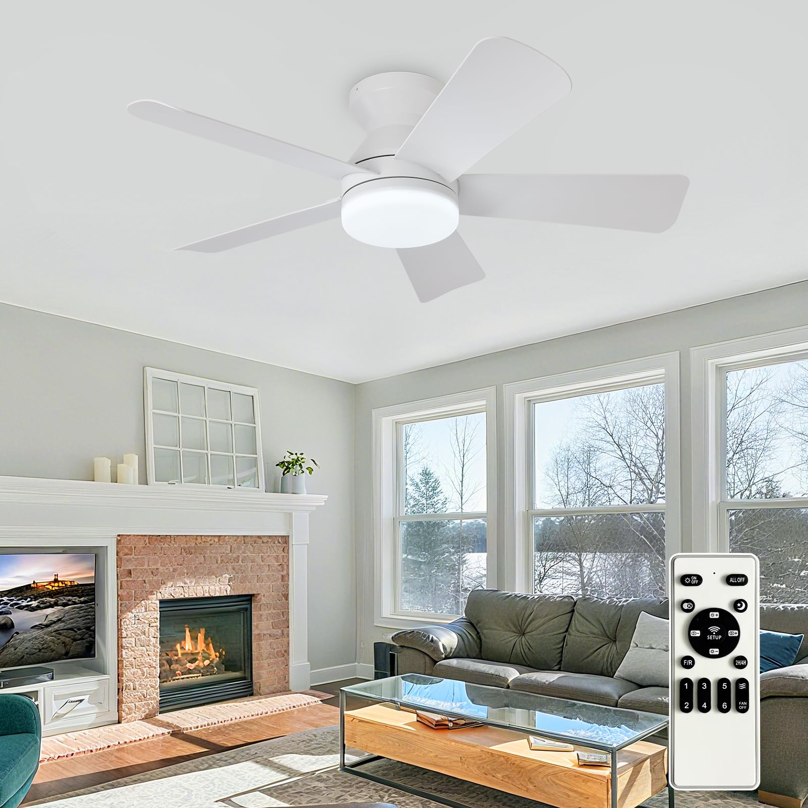 Photo 1 of ***********Missing parts***********
BvenuBigLite Modern Ceiling Fans with Lights: 35in Low Profile Ceiling Fan with Light and Remote - White Flush Mount Ceiling Fan for Bedroom Reversible 3CCT Dimmable Timer Quiet Indoor/Outdoor Use