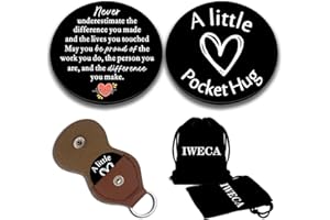 Iweca Double-Sided Pocket Hug Token Long Distance Token Coin Teen Boys Girls Fun Engraved with Leather