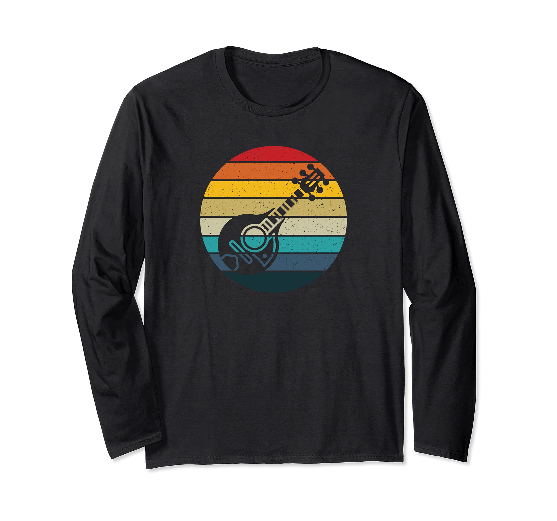 Mandolin retro sunset vintage mandolin player Long Sleeve T-Shirt