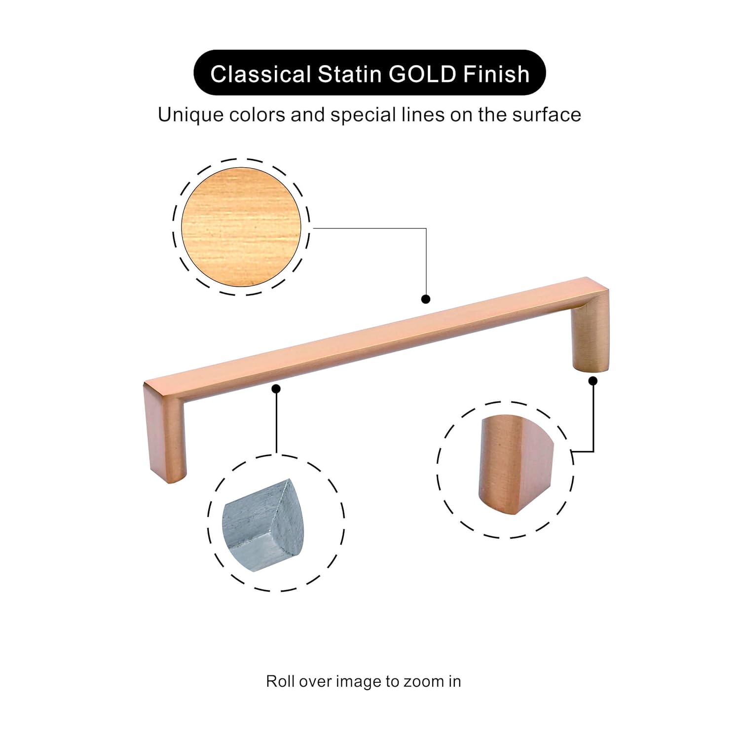 128mm 5 03inches Satin Gold 5 Pack 13392 Satin Gold Cabinet Handle