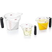 OXO Good Grips 3-Piece Angled Measuring Cup Set, Black