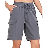 Oalka Women's Hiking Shorts Lightweight Zipper Pockets Cargo Quick Dry Summer Shorts