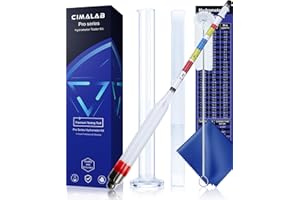CIMALAB Triple Scale Hydrometer, Plastic Specific Gravity Hydrometer for Wine Making, Beer & Kombucha, Mead Making Kit, Brix, ABV Tester, Hydrometer Alcohol Tester for Wine Making Supplies + Test Jar