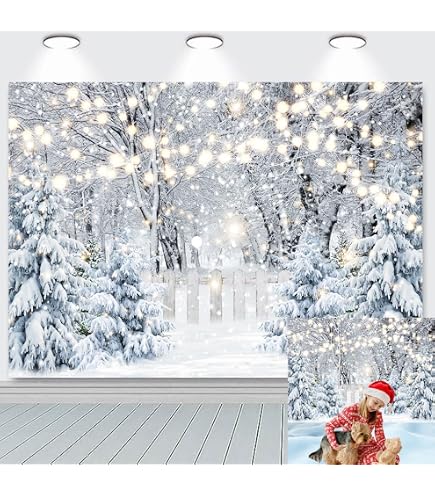 Fotohintergrund Weihnachtswaldszene – 213 X 152 Cm, Winter-Wunderland-Motiv Für Shootings & Partys
